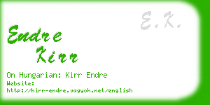 endre kirr business card